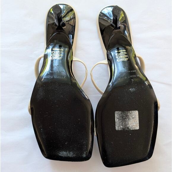 ANINE BING Hilda 48 Leather Double Wrap Bracelet Glass Heel Mules, size EU39/9 - Picture 6 of 7